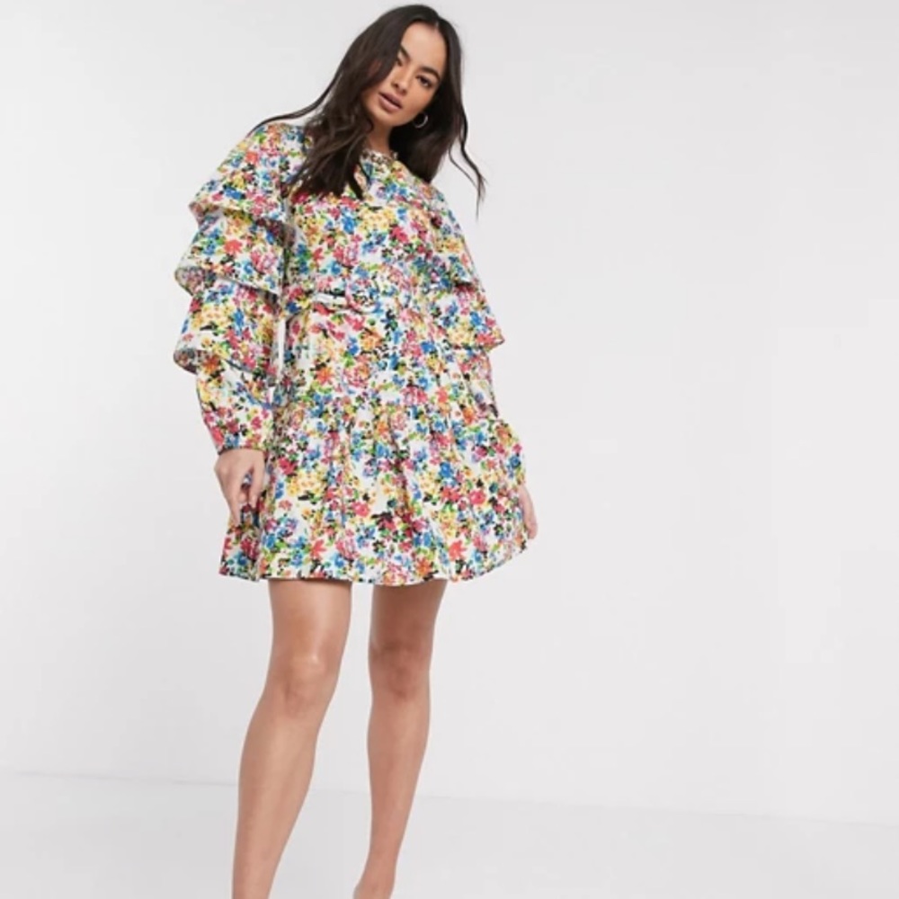 ASOS Funky Ruffle Floral Dress - Picture 7 of 8
